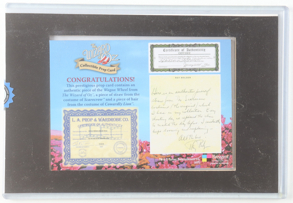 The Wizard Of Oz Collectible Prop Card (LA Prop) at PristineAuction.com The Wizard Of Oz Collectible Prop Card (LA Prop) at PristineAuction.com