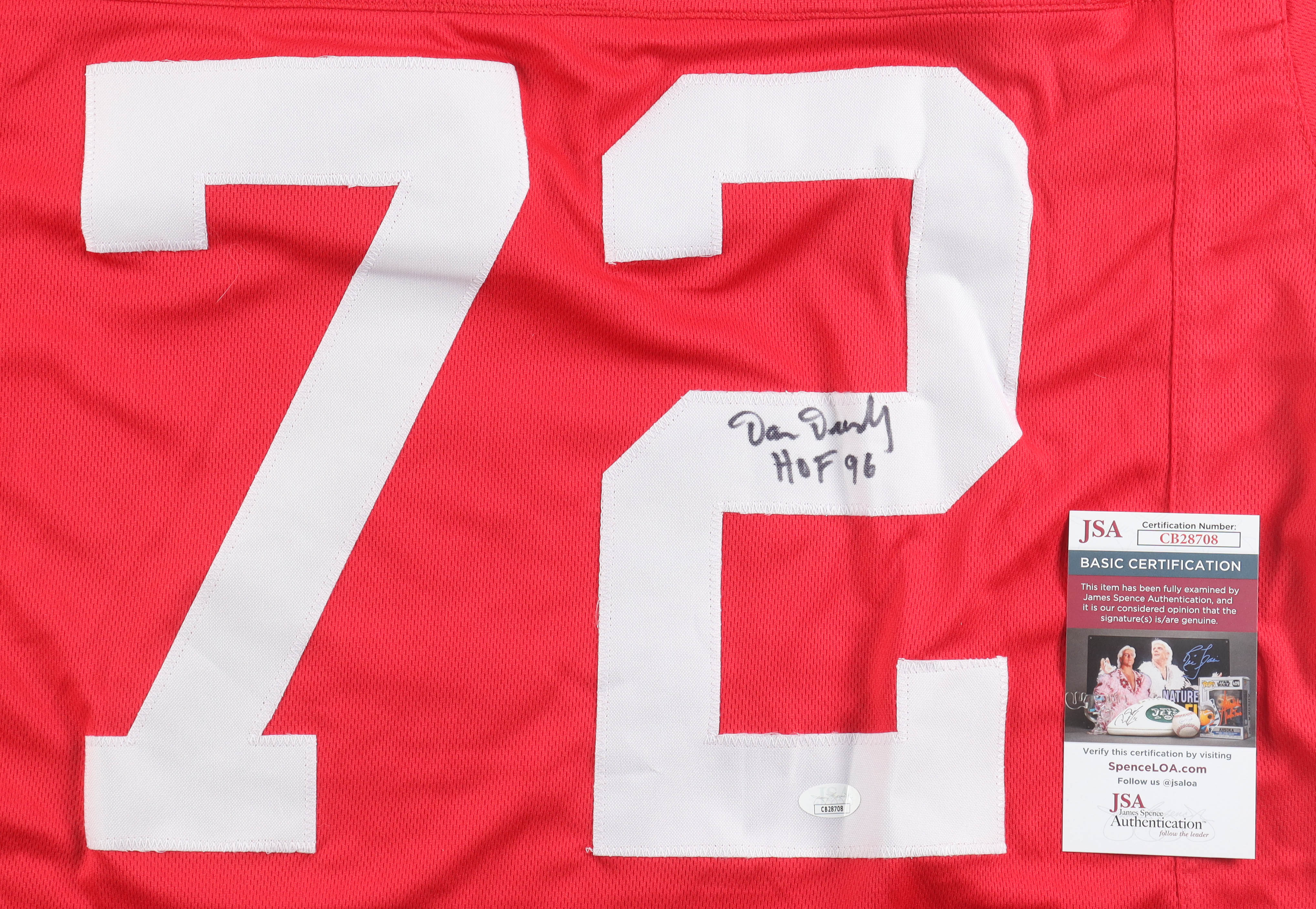 Dan Dierdorf Signed Jersey Inscribed "HOF 96" (JSA) at PristineAuction.com Dan Dierdorf Signed Jersey Inscribed "HOF 96" (JSA) at PristineAuction.com