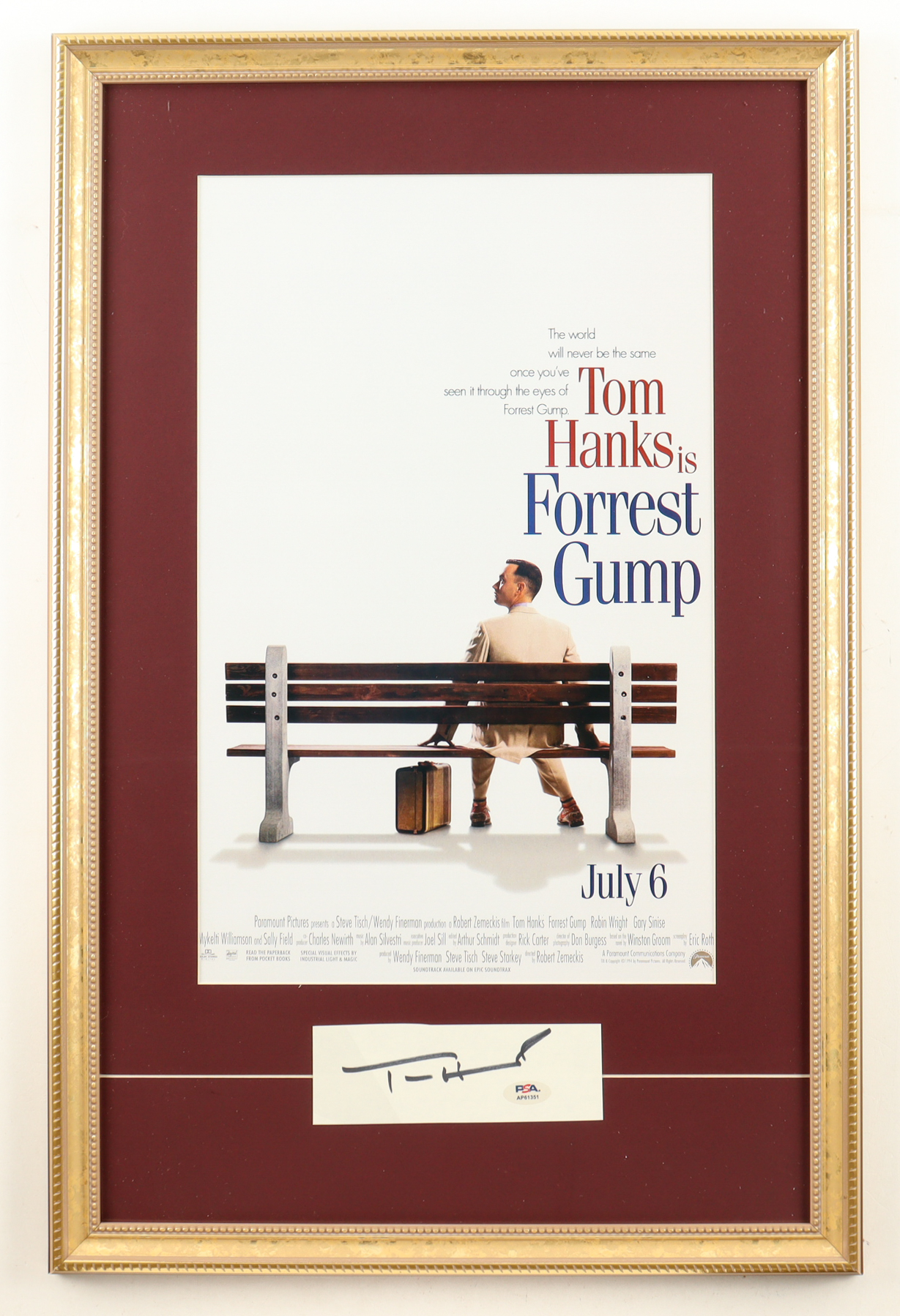 Tom Hanks Signed "Forrest Gump" Custom Framed Cut Display with Movie Poster (PSA) at PristineAuction.com Tom Hanks Signed "Forrest Gump" Custom Framed Cut Display with Movie Poster (PSA) at PristineAuction.com