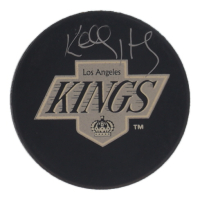 Kelly Hrudey Signed Kings Logo Puck (Beckett & UDA) at PristineAuction.com