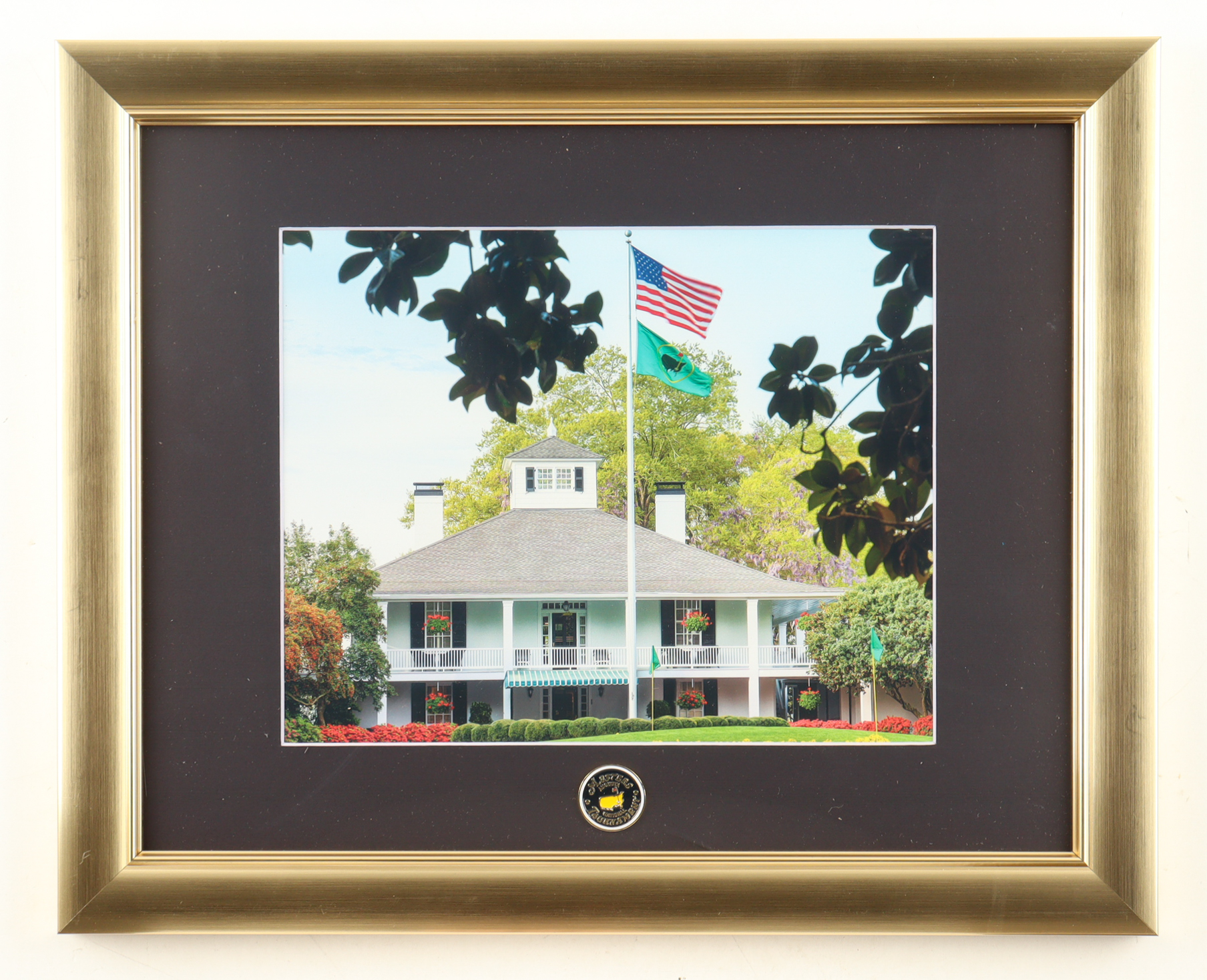"Augusta National Golf Course" Custom Framed Photo Display with Masters Pin at PristineAuction.com "Augusta National Golf Course" Custom Framed Photo Display with Masters Pin at PristineAuction.com