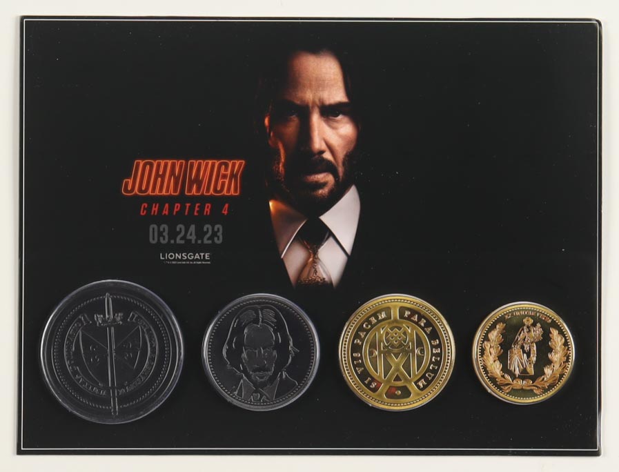 "John Wick: Chapter 4" Opening Night Only Set of (4) Coins at PristineAuction.com "John Wick: Chapter 4" Opening Night Only Set of (4) Coins at PristineAuction.com