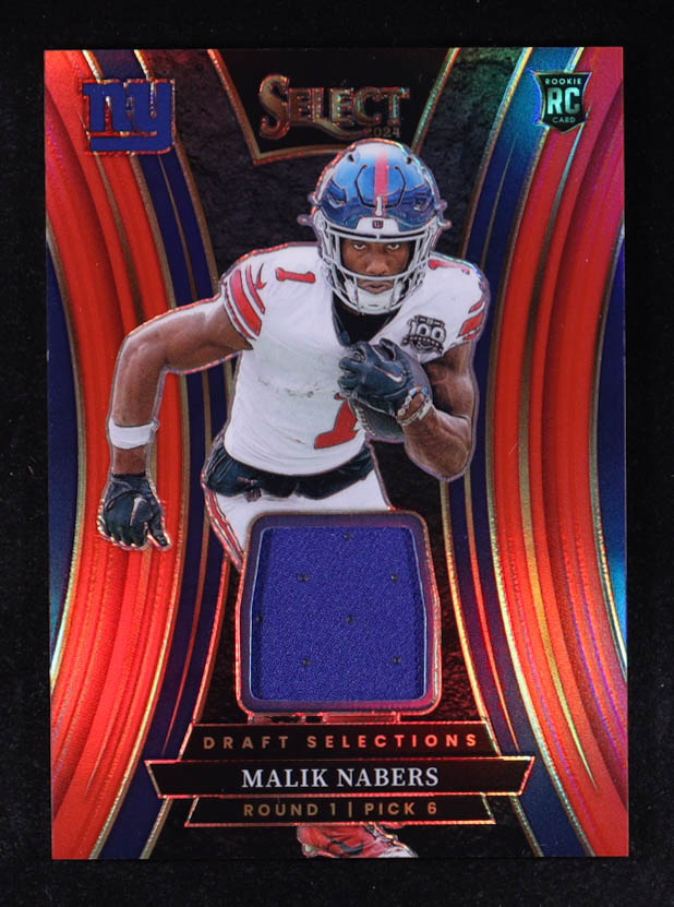 Malik Nabers 2024 Select Draft Selections Memorabilia Prizm Red #5 RC at PristineAuction.com Malik Nabers 2024 Select Draft Selections Memorabilia Prizm Red #5 RC at PristineAuction.com