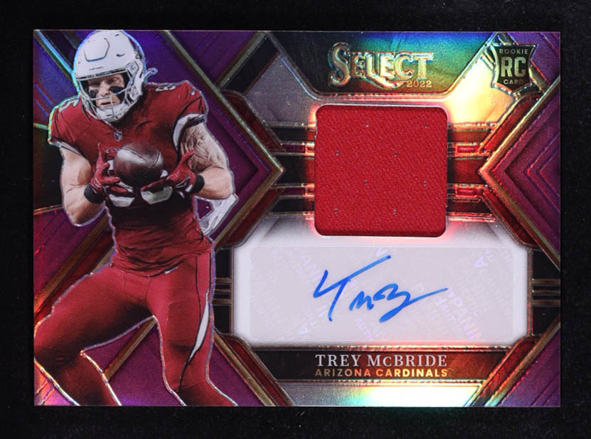 Trey McBride 2022 Select Rookie Signature Memorabilia Prizm Purple #37 #12/49 RC at PristineAuction.com Trey McBride 2022 Select Rookie Signature Memorabilia Prizm Purple #37 #12/49 RC at PristineAuction.com
