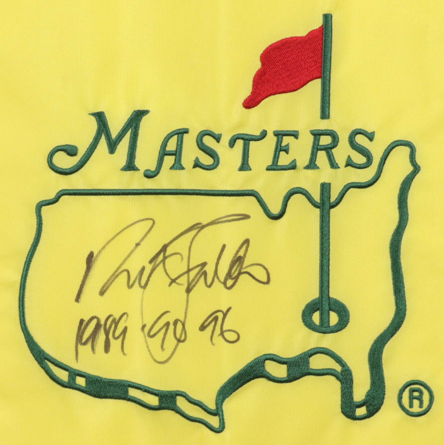 Nick Faldo Signed Masters Tournament Pin Flag Inscribed "1989, 90, 96" (JSA) at PristineAuction.com Nick Faldo Signed Masters Tournament Pin Flag Inscribed "1989, 90, 96" (JSA) at PristineAuction.com