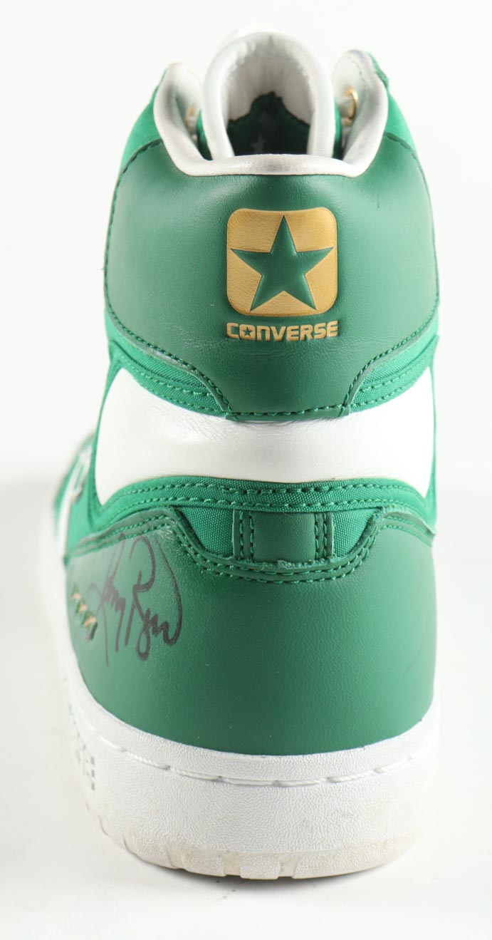 Larry Bird Signed Converse Basketball Shoe With Name Plaque Display Case (PSA) at PristineAuction.com Larry Bird Signed Converse Basketball Shoe With Name Plaque Display Case (PSA) at PristineAuction.com