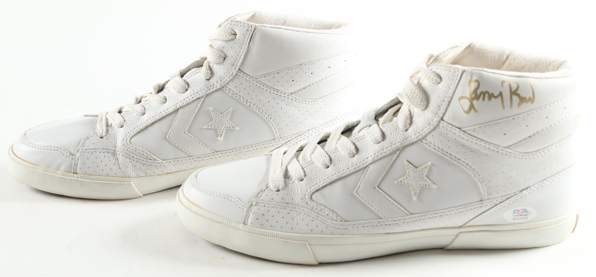 Larry Bird & Magic Johnson Signed Pair Of Converse Weapon Basketball Shoes (PSA & Beckett) at PristineAuction.com Larry Bird & Magic Johnson Signed Pair Of Converse Weapon Basketball Shoes (PSA & Beckett) at PristineAuction.com