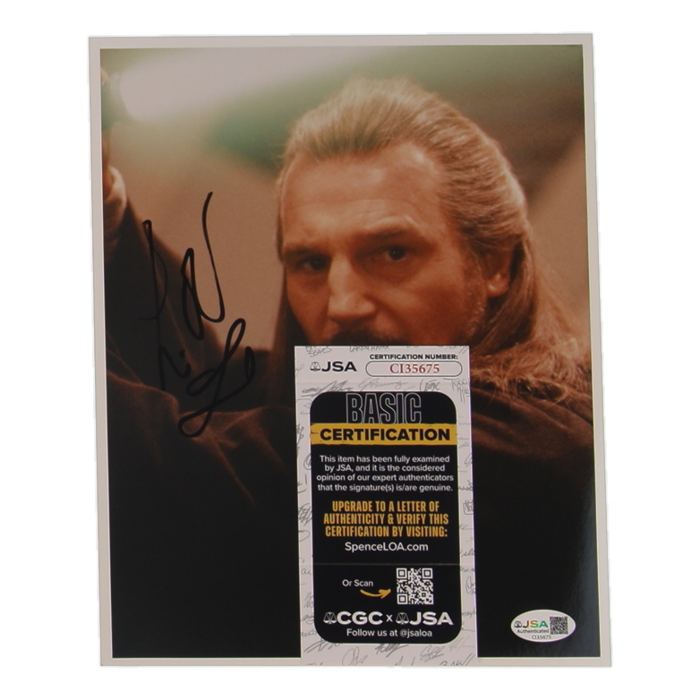 Liam Neeson Signed "Star Wars: Episode I – The Phantom Menace" 8x10 Photo (JSA) at PristineAuction.com Liam Neeson Signed "Star Wars: Episode I – The Phantom Menace" 8x10 Photo (JSA) at PristineAuction.com