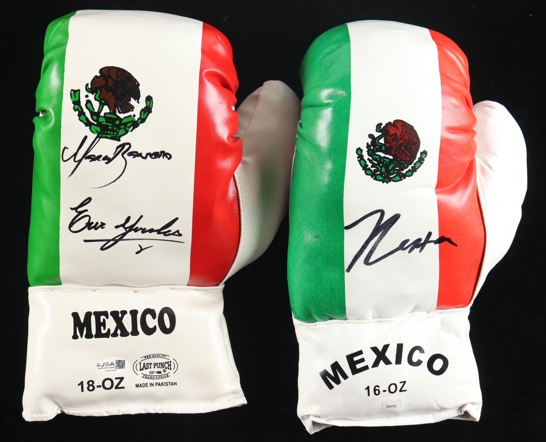 Mexican Boxing Kings | Set of (2) Cleto Reyes Boxing Gloves Signed By (3) With Julio Cesar Chavez, Marco Antonio Barrera, & Erik Morales (JSA) at PristineAuction.com Mexican Boxing Kings | Set of (2) Cleto Reyes Boxing Gloves Signed By (3) With Julio Cesar Chavez, Marco Antonio Barrera, & Erik Morales (JSA) at PristineAuction.com