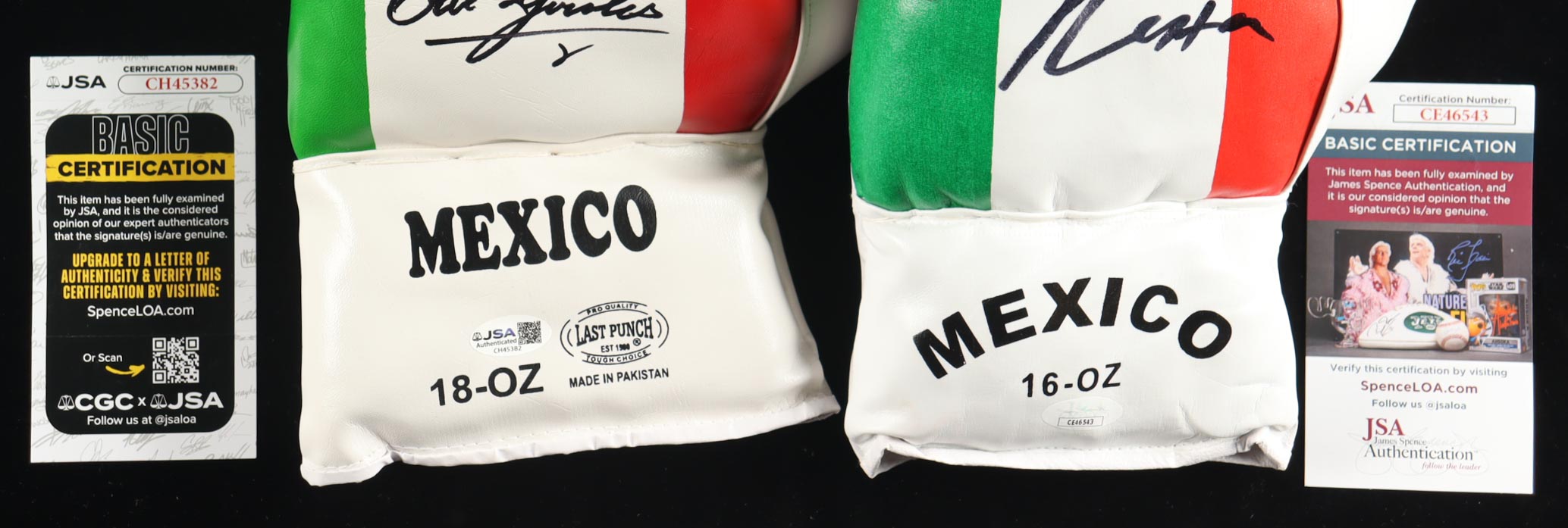 Mexican Boxing Kings | Set of (2) Cleto Reyes Boxing Gloves Signed By (3) With Julio Cesar Chavez, Marco Antonio Barrera, & Erik Morales (JSA) at PristineAuction.com Mexican Boxing Kings | Set of (2) Cleto Reyes Boxing Gloves Signed By (3) With Julio Cesar Chavez, Marco Antonio Barrera, & Erik Morales (JSA) at PristineAuction.com
