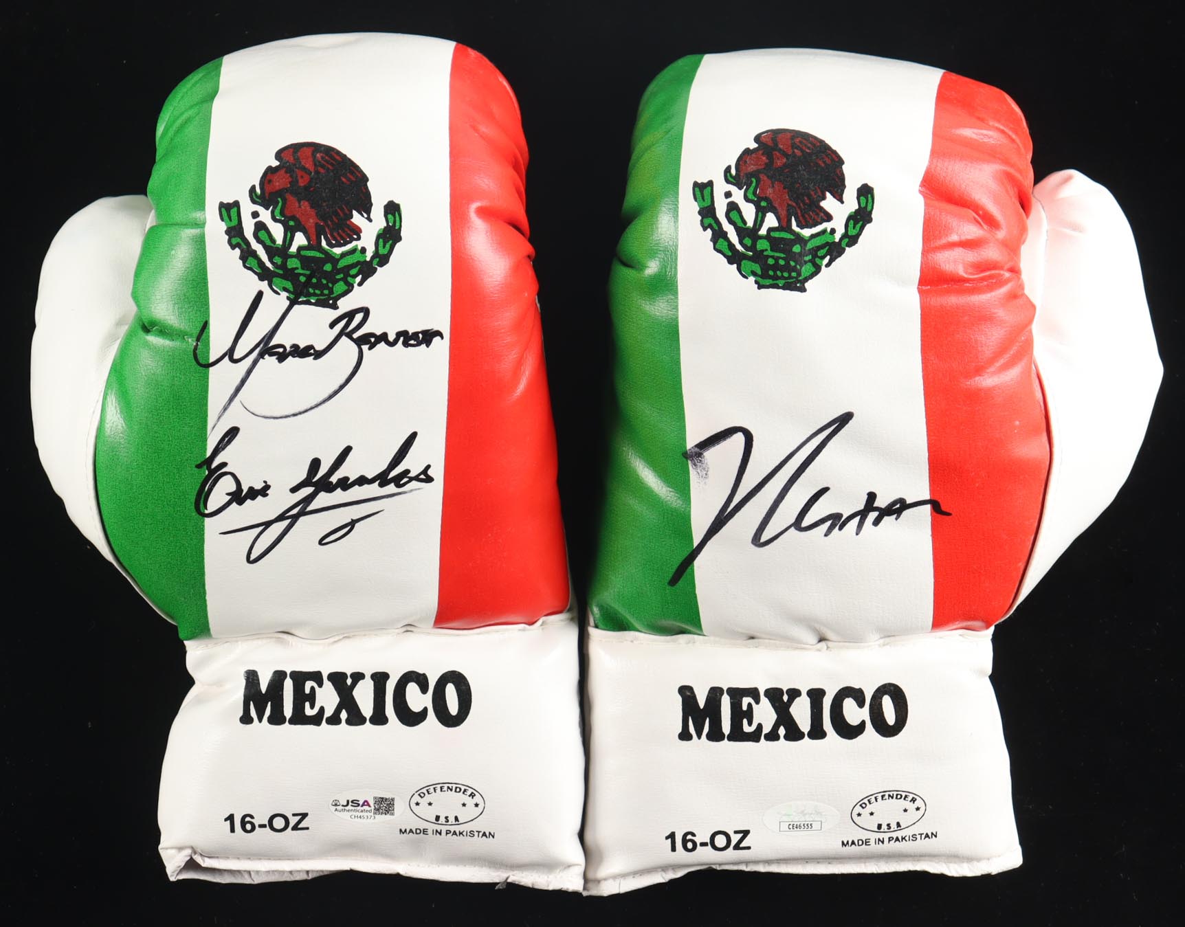 Mexican Boxing Kings | Set of (2) Cleto Reyes Boxing Gloves Signed By (3) With Julio Cesar Chavez, Marco Antonio Barrera, & Erik Morales in Display Case (JSA) at PristineAuction.com Mexican Boxing Kings | Set of (2) Cleto Reyes Boxing Gloves Signed By (3) With Julio Cesar Chavez, Marco Antonio Barrera, & Erik Morales in Display Case (JSA) at PristineAuction.com