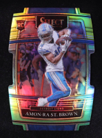 Amon-Ra St. Brown 2021 Select Prizm Green and Yellow Die Cut #73 RC at PristineAuction.com
