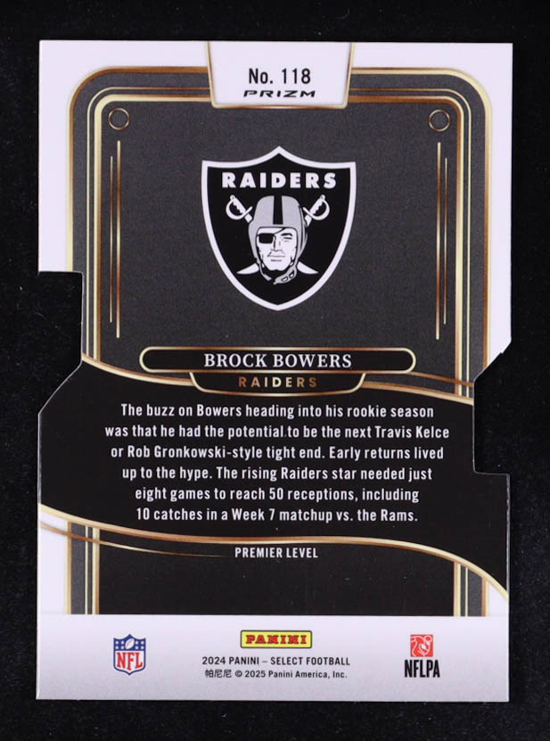 Brock Bowers 2024 Select Prizm Silver Die Cut #118 RC at PristineAuction.com Brock Bowers 2024 Select Prizm Silver Die Cut #118 RC at PristineAuction.com