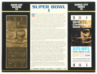 Super Bowl I Commemorative Score Card with 23KT Gold Ticket Framed Display at PristineAuction.com