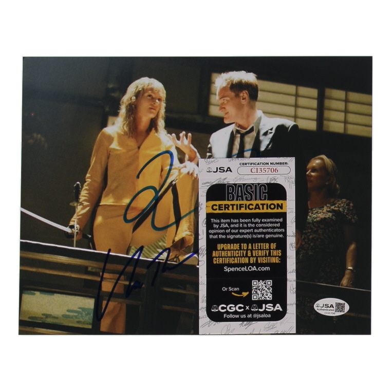 Quentin Tarantino & Uma Thurman Signed "Kill Bill: Volume 1" 8x10 Photo (JSA) at PristineAuction.com Quentin Tarantino & Uma Thurman Signed "Kill Bill: Volume 1" 8x10 Photo (JSA) at PristineAuction.com