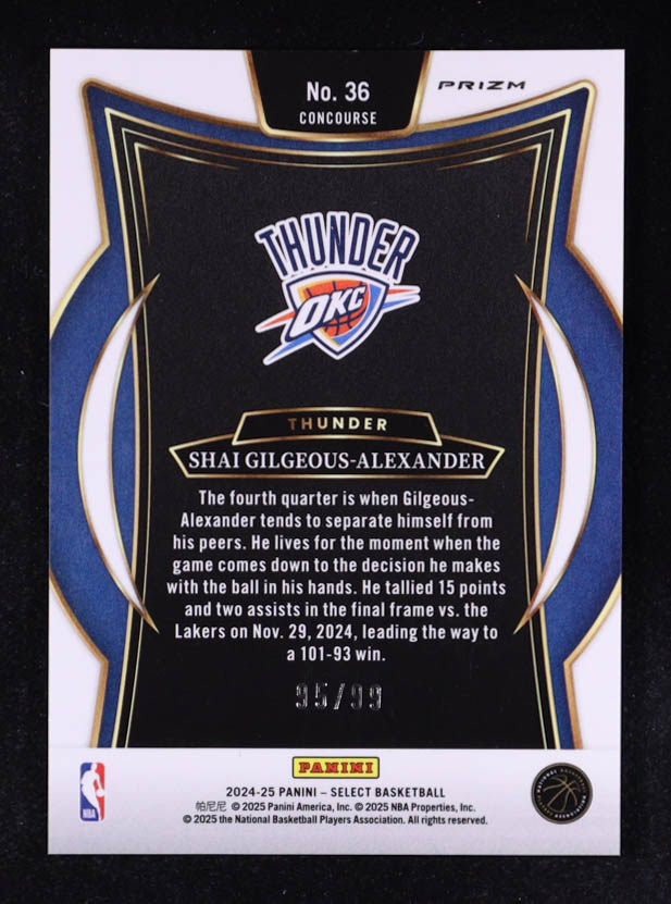 Shai Gilgeous-Alexander 2024-25 Select White Wave Prizms #36 #95/99 at PristineAuction.com Shai Gilgeous-Alexander 2024-25 Select White Wave Prizms #36 #95/99 at PristineAuction.com