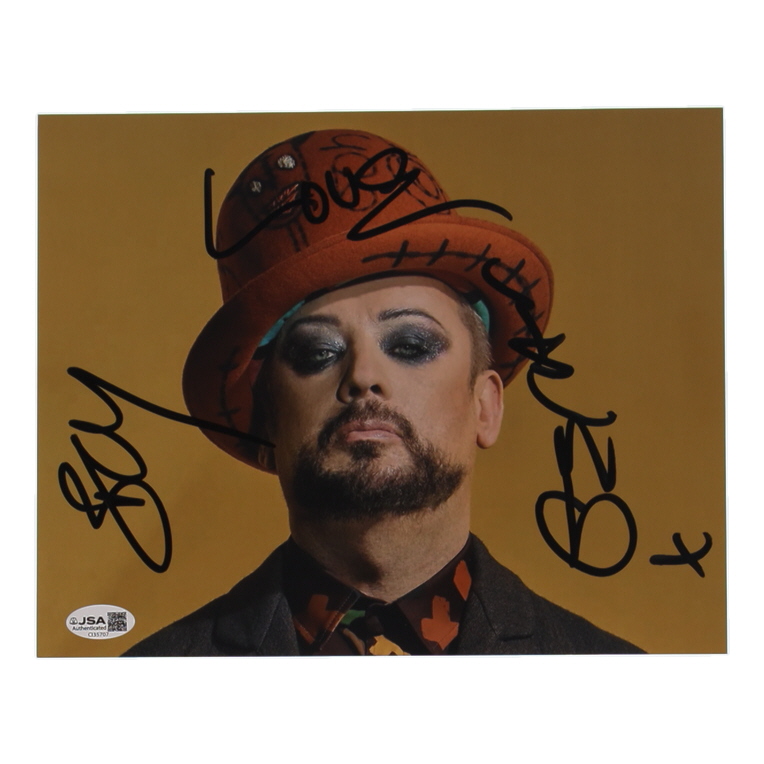 Boy George Twice-Signed 8x10 Photo Inscribed "Love" (JSA) at PristineAuction.com Boy George Twice-Signed 8x10 Photo Inscribed "Love" (JSA) at PristineAuction.com
