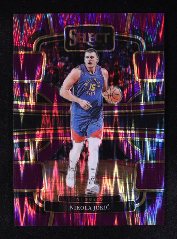 Nikola Jokic 2023-24 Select Prizms Purple Flash #32 #021/175 at PristineAuction.com Nikola Jokic 2023-24 Select Prizms Purple Flash #32 #021/175 at PristineAuction.com