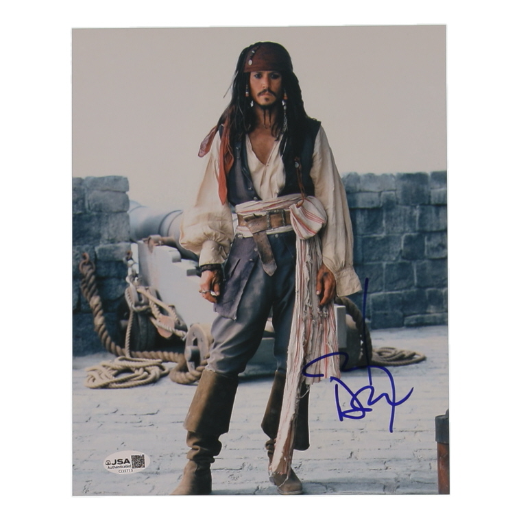 Johnny Depp Signed "Pirates of the Caribbean: The Curse of the Black Pearl" 8x10 Photo (JSA) at PristineAuction.com Johnny Depp Signed "Pirates of the Caribbean: The Curse of the Black Pearl" 8x10 Photo (JSA) at PristineAuction.com