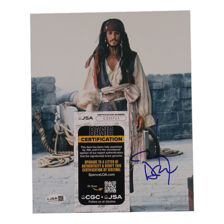 Johnny Depp Signed "Pirates of the Caribbean: The Curse of the Black Pearl" 8x10 Photo (JSA) at PristineAuction.com Johnny Depp Signed "Pirates of the Caribbean: The Curse of the Black Pearl" 8x10 Photo (JSA) at PristineAuction.com