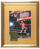 Michael Jordan Bulls Custom Framed Photo Display With Fleer 23KT Gold RC at PristineAuction.com