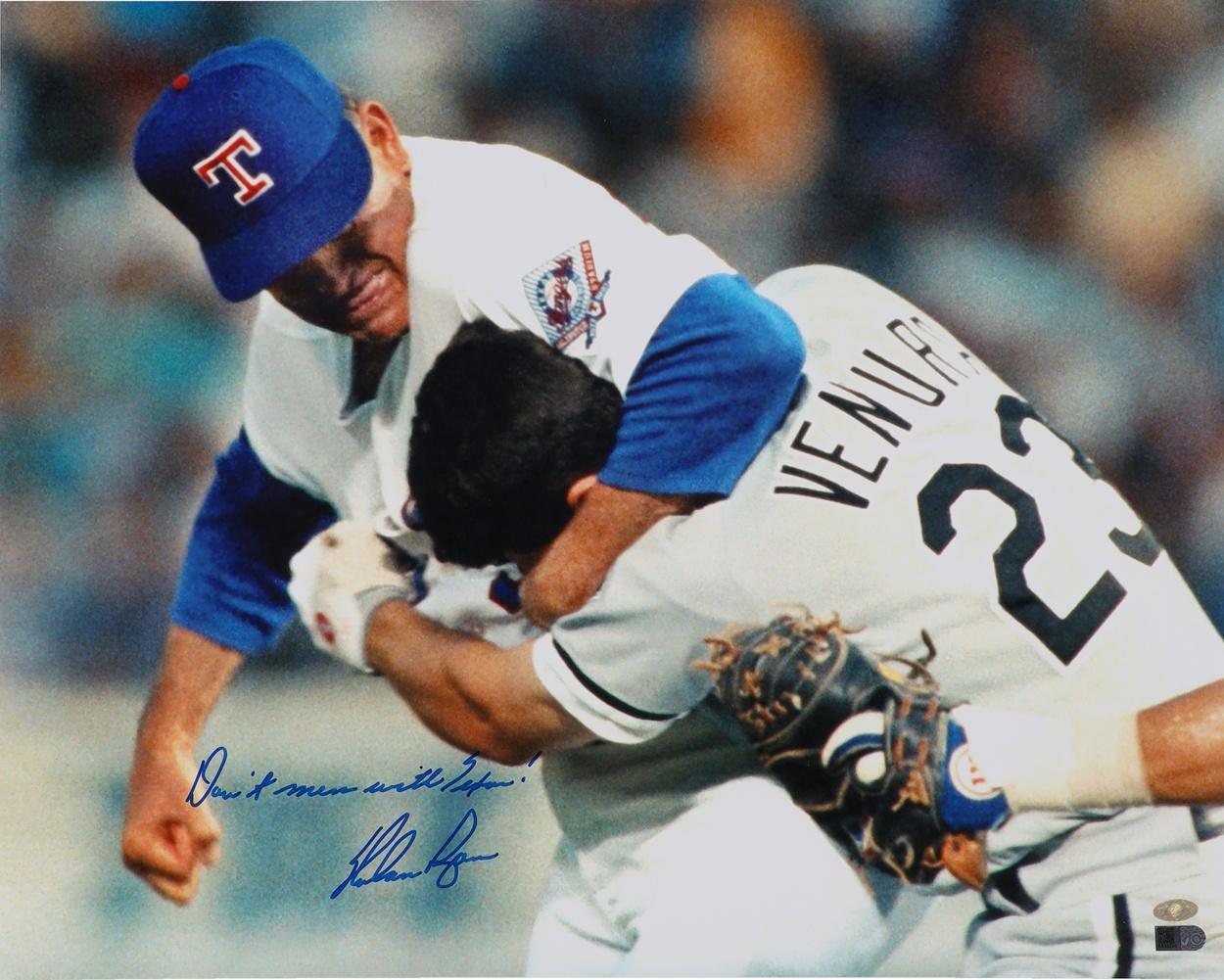 Nolan Ryan Signed Rangers 16x20 Photo Inscribed "Don't mess with Texas!" (AIV & Ryan) at PristineAuction.com Nolan Ryan Signed Rangers 16x20 Photo Inscribed "Don't mess with Texas!" (AIV & Ryan) at PristineAuction.com