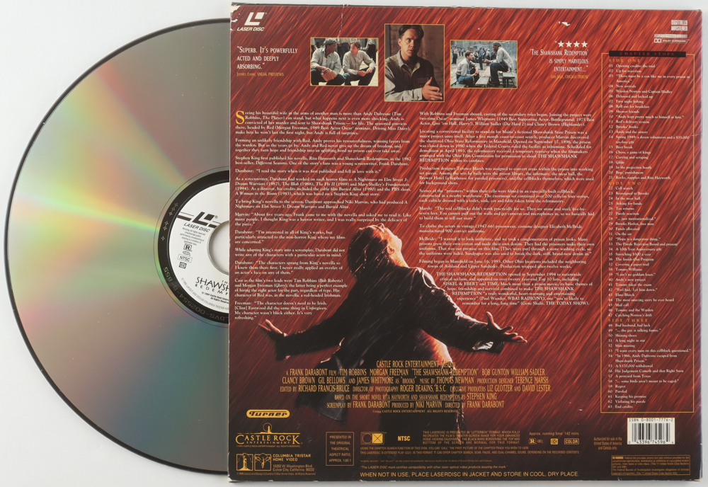 Tim Robbins Signed "The Shawshank Redemption" LaserDisc Album (PSA) at PristineAuction.com Tim Robbins Signed "The Shawshank Redemption" LaserDisc Album (PSA) at PristineAuction.com