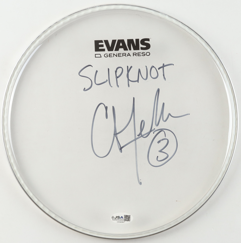 Chris Fehn Signed 6" Drum Head (JSA) at PristineAuction.com Chris Fehn Signed 6" Drum Head (JSA) at PristineAuction.com
