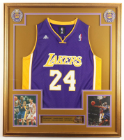 Kobe Bryant Custom Framed Jersey Display with Lakers Pin at PristineAuction.com