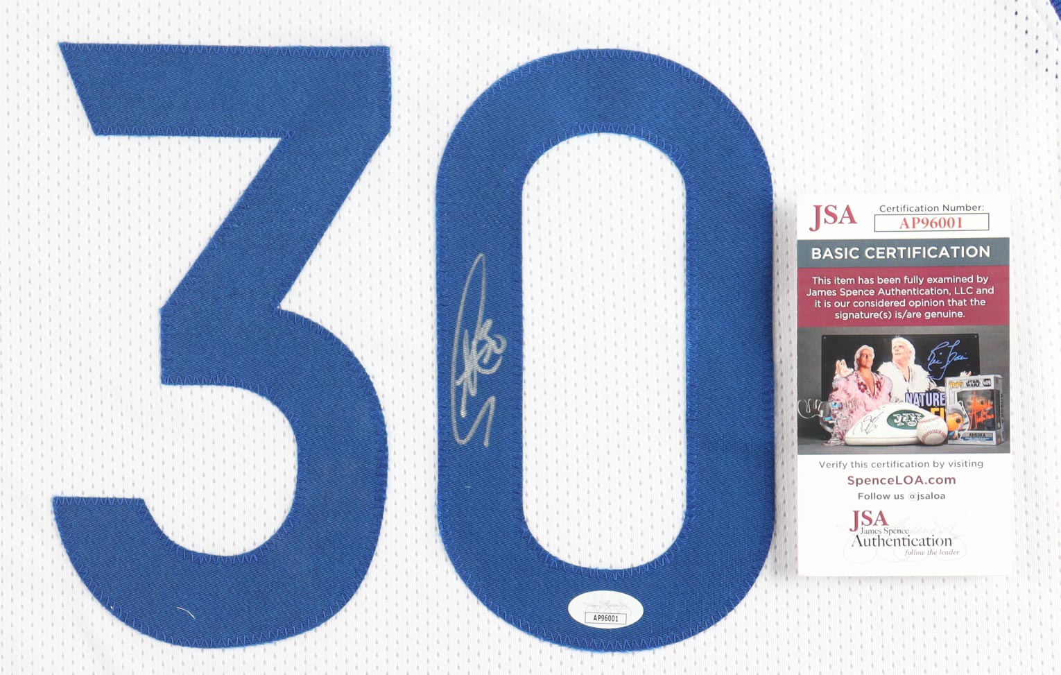 Stephen Curry Signed Custom Framed Jersey Display with Career Stat Plaque & (2) Championship Pins (JSA) at PristineAuction.com Stephen Curry Signed Custom Framed Jersey Display with Career Stat Plaque & (2) Championship Pins (JSA) at PristineAuction.com