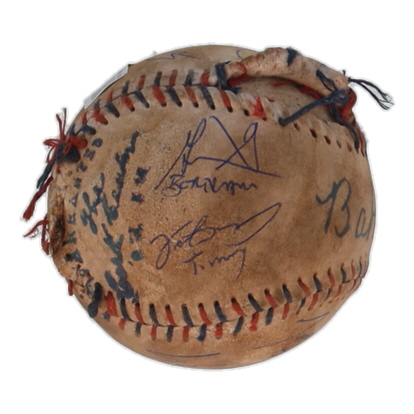 "The Sandlot" Replica Baseball Cast-Signed By (7) with Patrick Renna, Chauncey Leopardi, Brandon Adams, Tom Guiry with Character Name Inscriptions (JSA) at PristineAuction.com "The Sandlot" Replica Baseball Cast-Signed By (7) with Patrick Renna, Chauncey Leopardi, Brandon Adams, Tom Guiry with Character Name Inscriptions (JSA) at PristineAuction.com