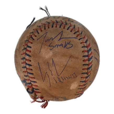 "The Sandlot" Replica Baseball Cast-Signed By (7) with Patrick Renna, Chauncey Leopardi, Brandon Adams, Tom Guiry with Character Name Inscriptions (JSA) at PristineAuction.com "The Sandlot" Replica Baseball Cast-Signed By (7) with Patrick Renna, Chauncey Leopardi, Brandon Adams, Tom Guiry with Character Name Inscriptions (JSA) at PristineAuction.com