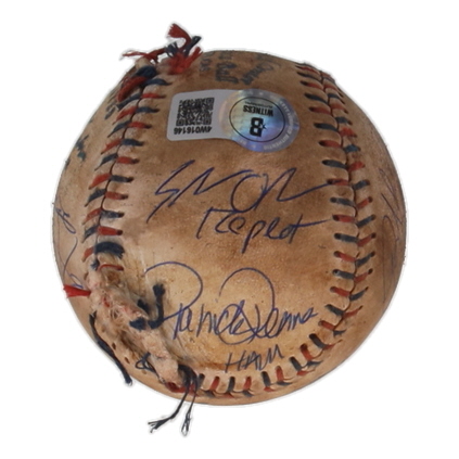 "The Sandlot" Replica Baseball Cast-Signed By (7) with Patrick Renna, Chauncey Leopardi, Brandon Adams, Tom Guiry with Character Name Inscriptions (JSA) at PristineAuction.com "The Sandlot" Replica Baseball Cast-Signed By (7) with Patrick Renna, Chauncey Leopardi, Brandon Adams, Tom Guiry with Character Name Inscriptions (JSA) at PristineAuction.com