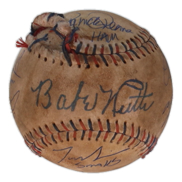 "The Sandlot" Replica Baseball Cast-Signed By (7) with Patrick Renna, Chauncey Leopardi, Brandon Adams, Tom Guiry with Character Name Inscriptions (JSA) at PristineAuction.com "The Sandlot" Replica Baseball Cast-Signed By (7) with Patrick Renna, Chauncey Leopardi, Brandon Adams, Tom Guiry with Character Name Inscriptions (JSA) at PristineAuction.com