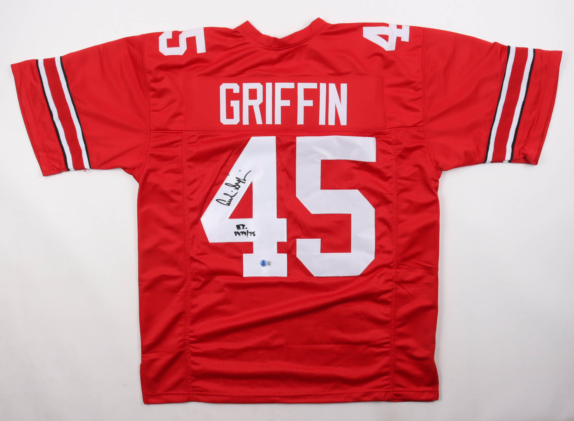 Archie Griffin Signed Jersey Inscribed "HT 1974/75" (Beckett) at PristineAuction.com Archie Griffin Signed Jersey Inscribed "HT 1974/75" (Beckett) at PristineAuction.com