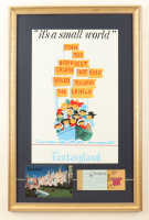 Disney's Disneyland "It's A Small World" Custom Framed Photo Display with A-E Ticket Book & Postcard at PristineAuction.com