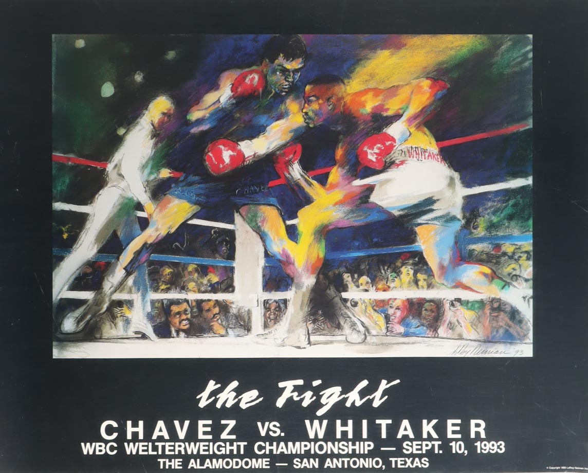 "Julio Cesar Chavez VS Pernell Whitaker" LeRoy Neiman 24x32 Art Lithograph at PristineAuction.com "Julio Cesar Chavez VS Pernell Whitaker" LeRoy Neiman 24x32 Art Lithograph at PristineAuction.com