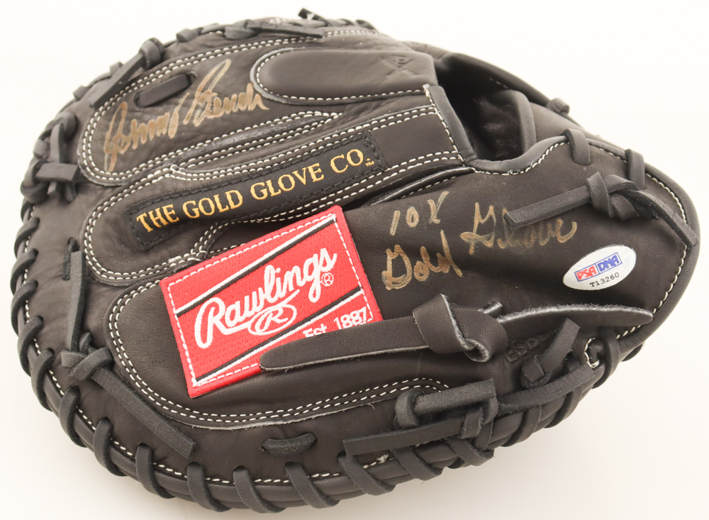 Johnny Bench Signed Rawlings Gold Glove Gamer Catchers Glove Inscribed "10x Gold Glove" (PSA) at PristineAuction.com Johnny Bench Signed Rawlings Gold Glove Gamer Catchers Glove Inscribed "10x Gold Glove" (PSA) at PristineAuction.com