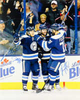 Cam Atkinson, Sam Gagner & Nick Foligno Signed Blue Jackets 16x20 Photo (Beckett) at PristineAuction.com