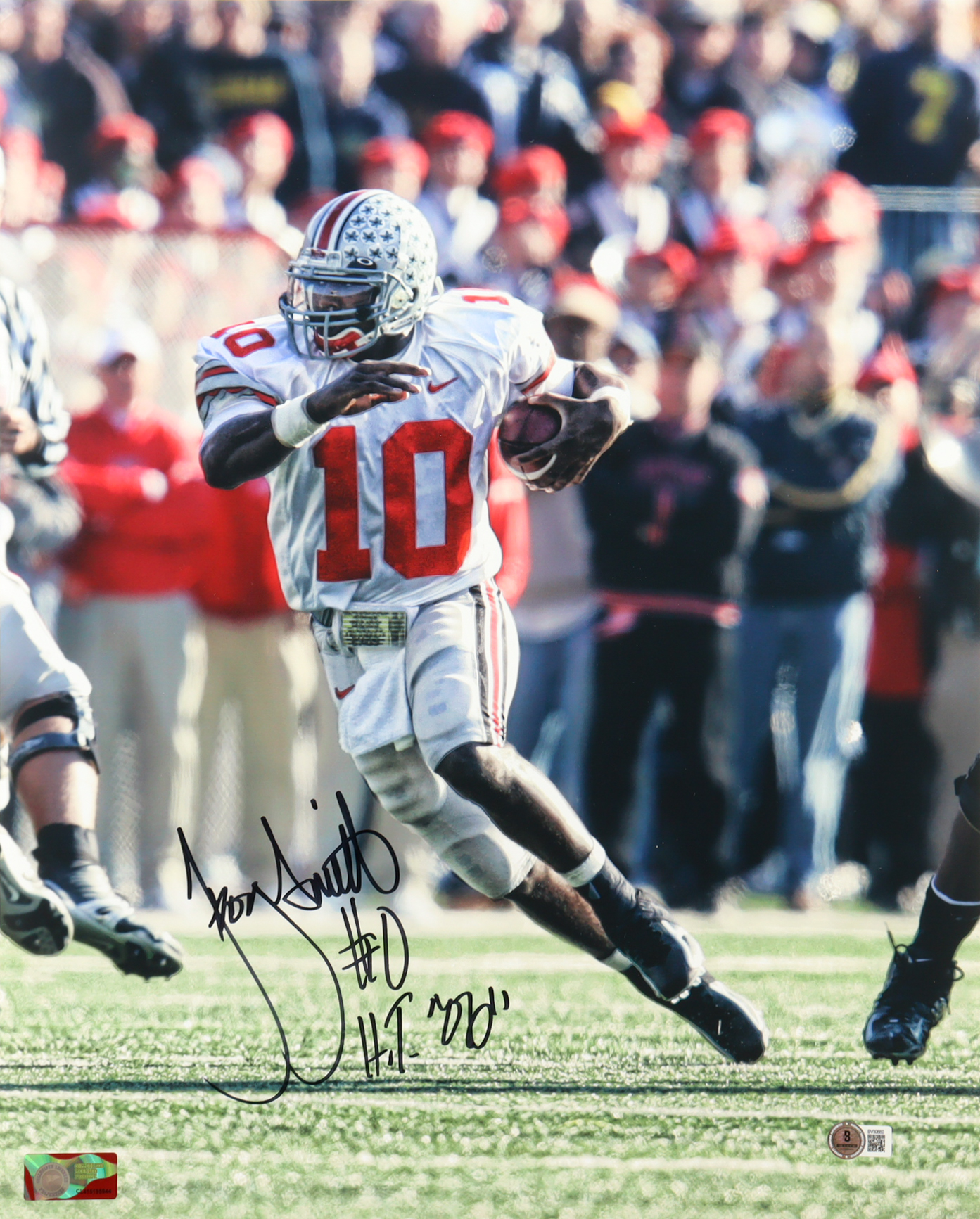 Troy Smith Signed Ohio State Buckeyes 16x20 Photo Inscribed "H.T. 06" (Beckett) at PristineAuction.com Troy Smith Signed Ohio State Buckeyes 16x20 Photo Inscribed "H.T. 06" (Beckett) at PristineAuction.com