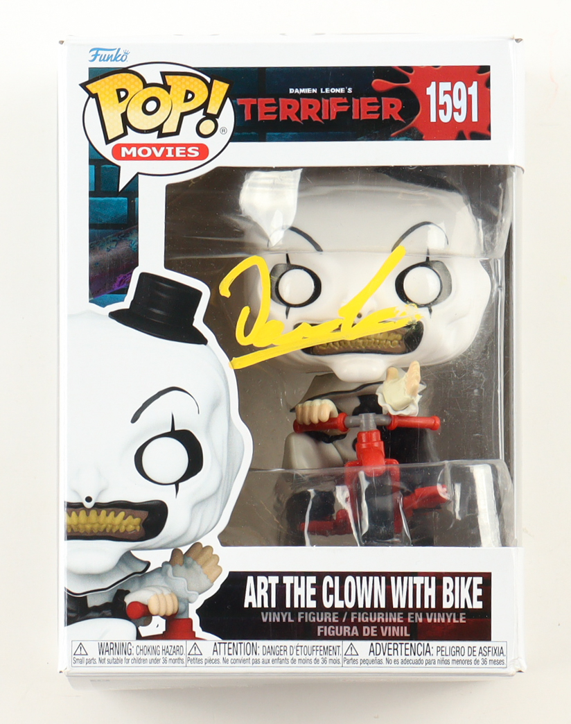 Damien Leone Signed "Terrifier" #1591 Art The Clown With Bike Funko Pop! Vinyl Figure (Beckett) at PristineAuction.com Damien Leone Signed "Terrifier" #1591 Art The Clown With Bike Funko Pop! Vinyl Figure (Beckett) at PristineAuction.com