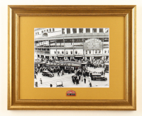"Entrance to Wrigley Field" Custom Framed Photo Display with Vintage 1965 Cubs Lapel Pin at PristineAuction.com