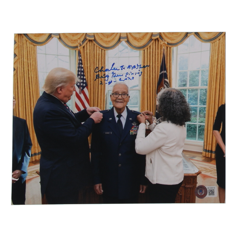 Charles McGee Signed 8x10 Photo Inscribed "Brig. Gen. Pinning 2-4-2020" (Beckett) at PristineAuction.com Charles McGee Signed 8x10 Photo Inscribed "Brig. Gen. Pinning 2-4-2020" (Beckett) at PristineAuction.com