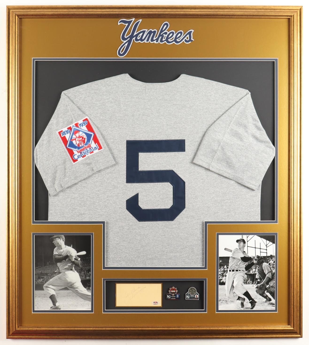 Joe DiMaggio Signed Custom Framed Cut Display with Jersey (PSA) at PristineAuction.com Joe DiMaggio Signed Custom Framed Cut Display with Jersey (PSA) at PristineAuction.com