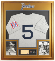 Joe DiMaggio Signed Custom Framed Cut Display with Jersey (PSA) at PristineAuction.com