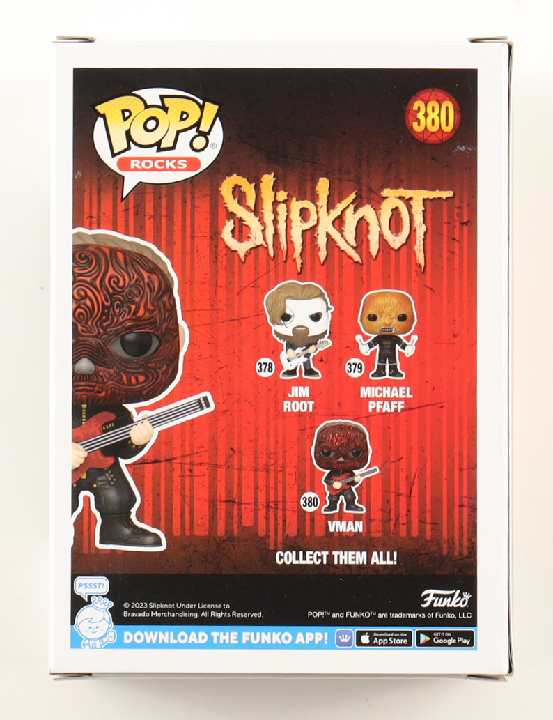 Alessandro "VMan" Venturella Signed "Slipknot" #380 Vman Funko Pop! Vinyl Figure (Beckett) at PristineAuction.com Alessandro "VMan" Venturella Signed "Slipknot" #380 Vman Funko Pop! Vinyl Figure (Beckett) at PristineAuction.com