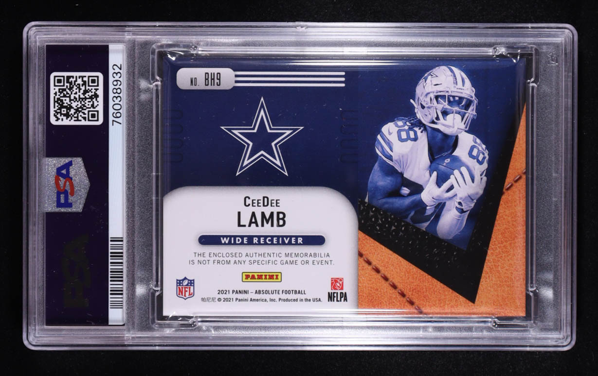 CeeDee Lamb 2021 Absolute Ball Hoggs Materials #9 (PSA 8) at PristineAuction.com CeeDee Lamb 2021 Absolute Ball Hoggs Materials #9 (PSA 8) at PristineAuction.com