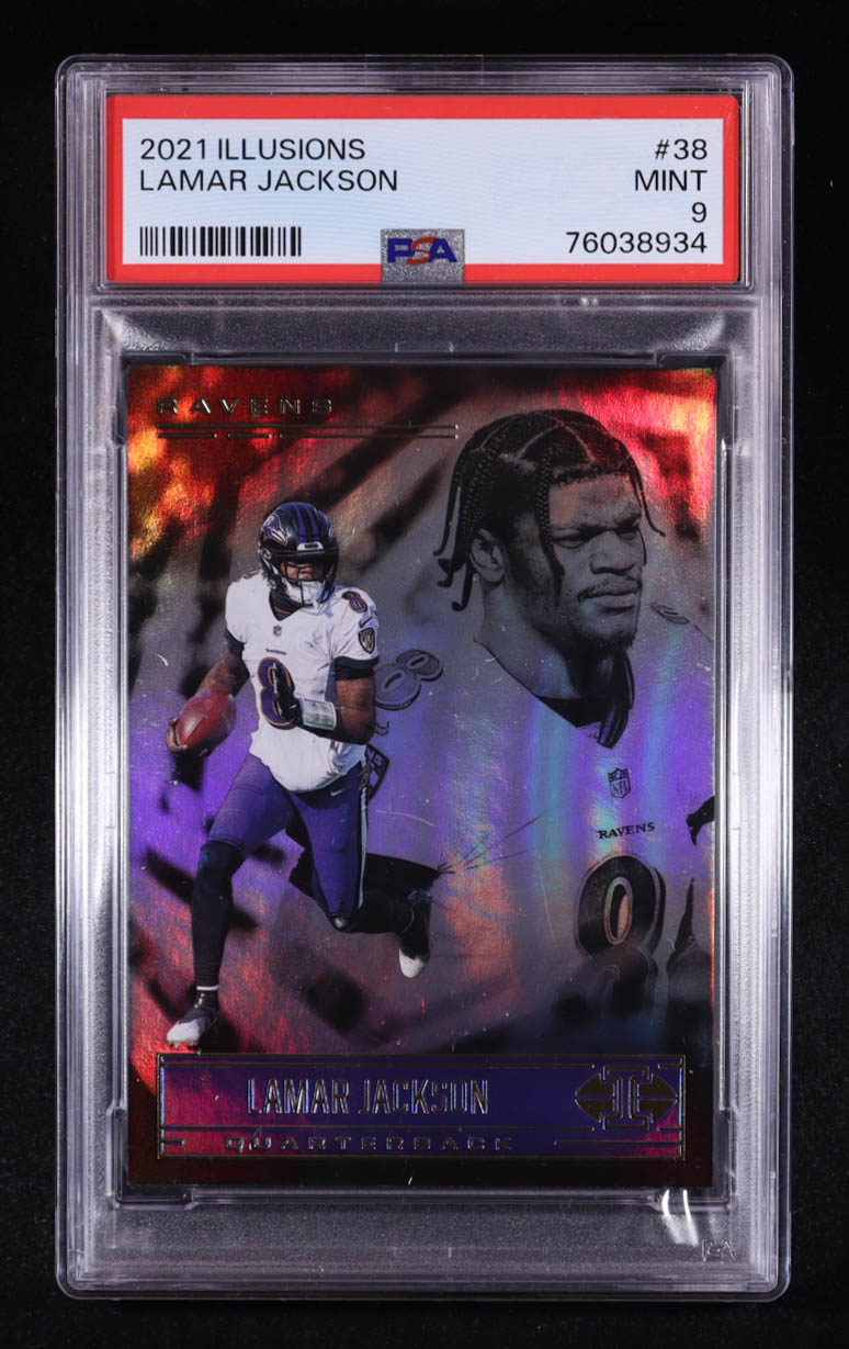 Lamar Jackson 2021 Panini Illusions #38 (PSA 9) at PristineAuction.com Lamar Jackson 2021 Panini Illusions #38 (PSA 9) at PristineAuction.com
