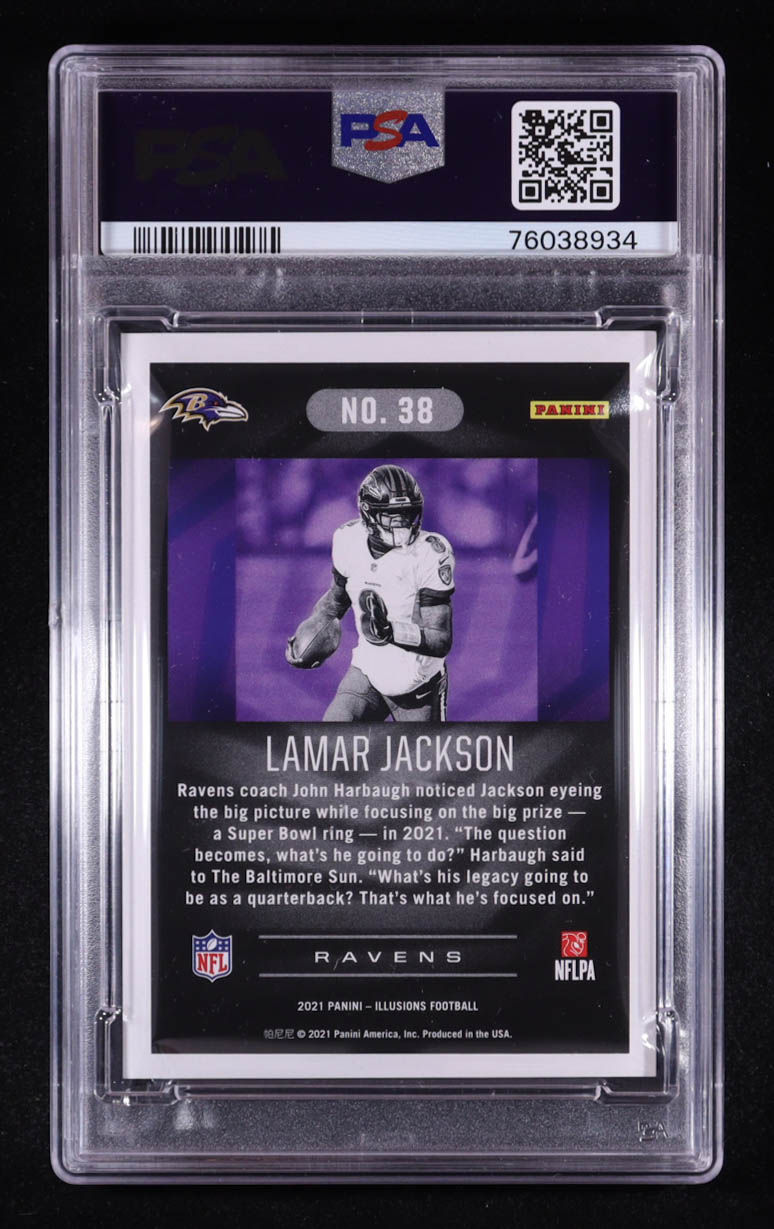 Lamar Jackson 2021 Panini Illusions #38 (PSA 9) at PristineAuction.com Lamar Jackson 2021 Panini Illusions #38 (PSA 9) at PristineAuction.com