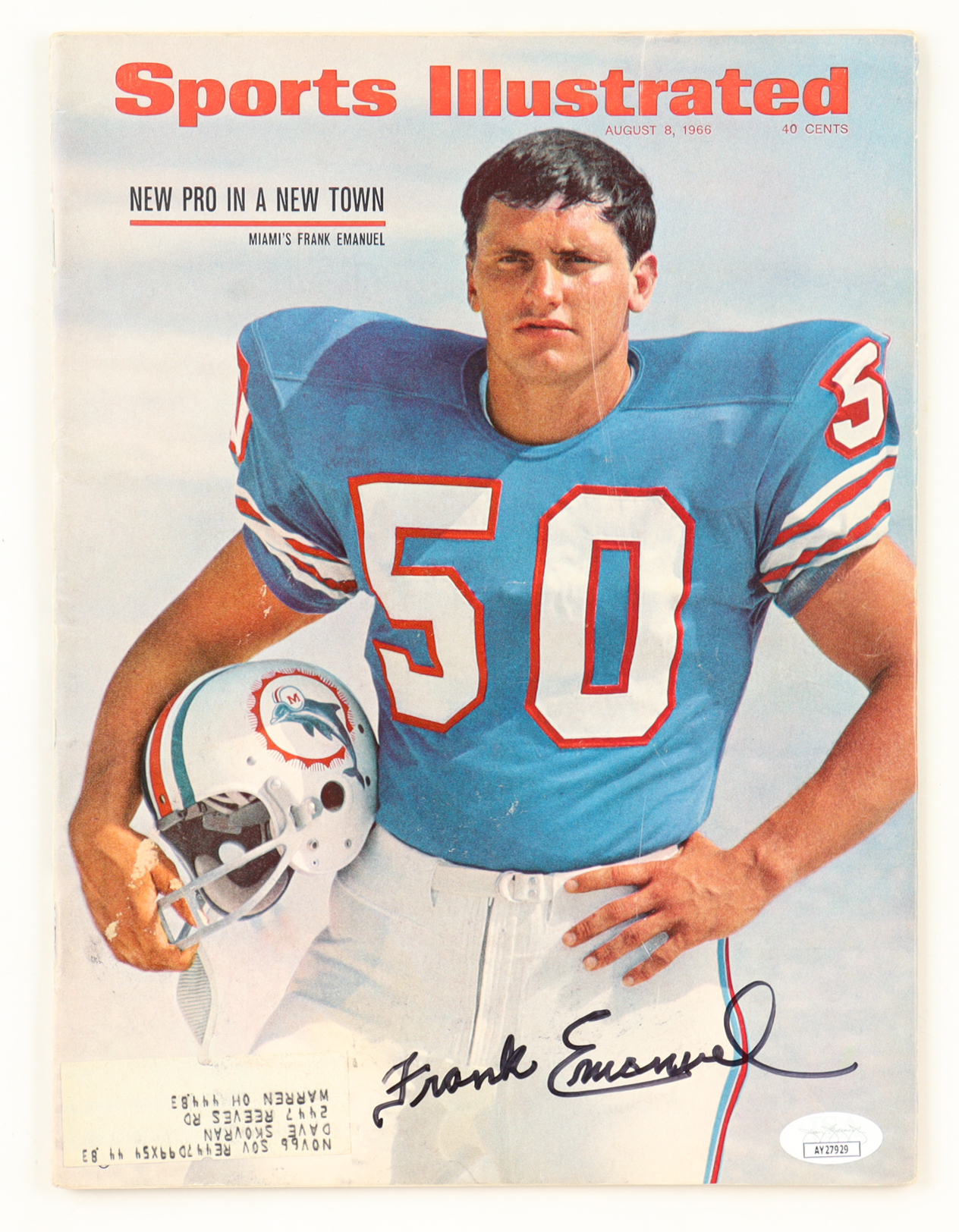 Frank Emanuel Signed 1966 Sports Illustrated Magazine (JSA) at PristineAuction.com Frank Emanuel Signed 1966 Sports Illustrated Magazine (JSA) at PristineAuction.com